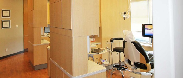 Dental Treatment Room with TV. Burnaby Dentists - DLE